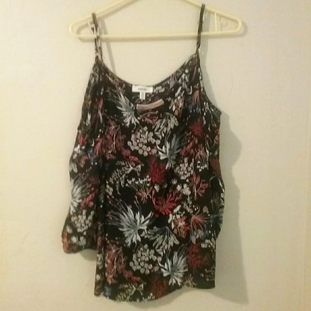 Black Blouse, Plants Pattern
